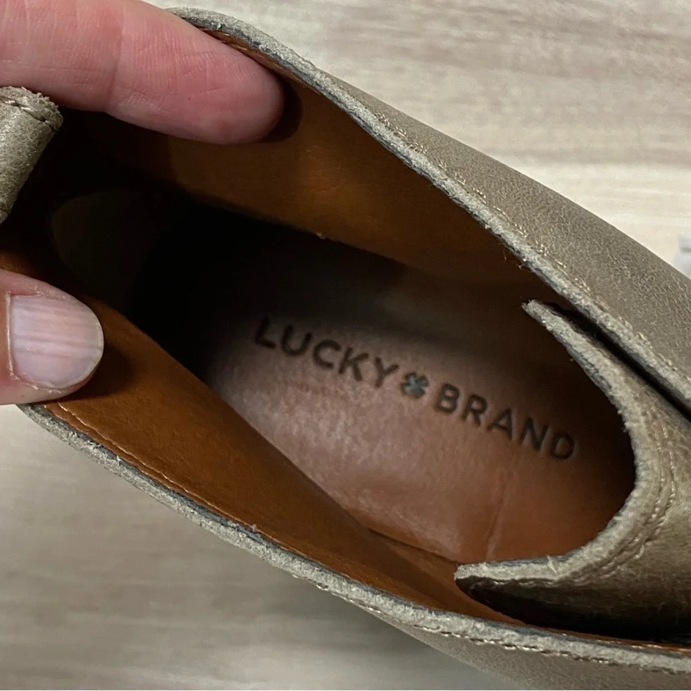 LUCKY BRAND / Ehllen Leather Ankle Boots Taupe Size 9